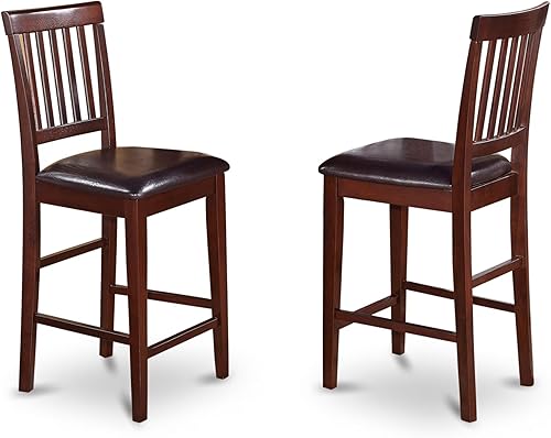 Miniatura 4 de East West Furniture DUVN7H-MAH-LC - Juego de mesa de comedor de 7 piezas de altura de mostrador consta de una mesa rectangular de madera y 6 sillas