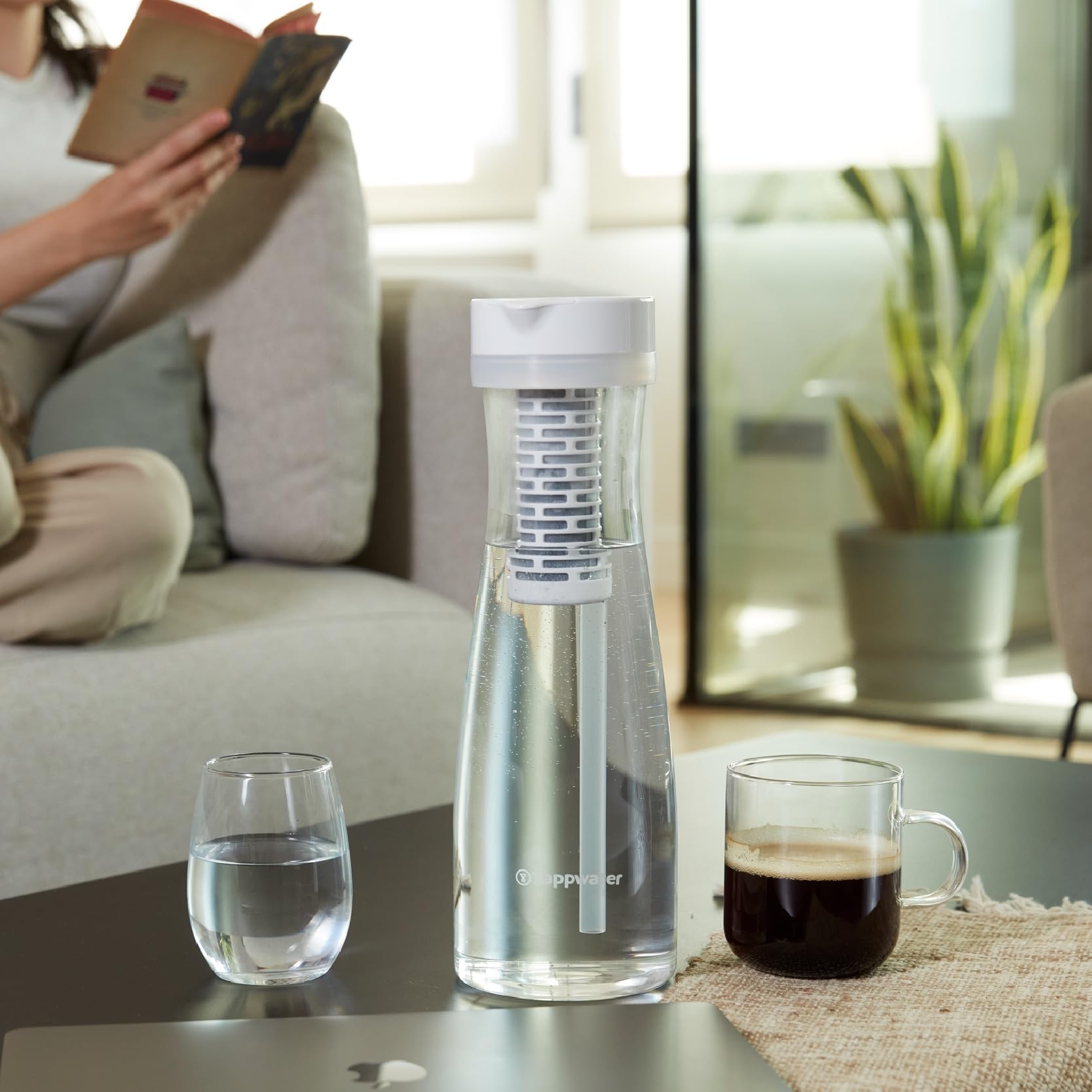 Tappwater PitcherPro SMR Jarra Filtradora de Agua Premium - jarra agua cristal 1,45L, filtración instantánea y con minerales esenciales añadidos, Elimina Cal y +60 Sustancias, Diseño Elegante
