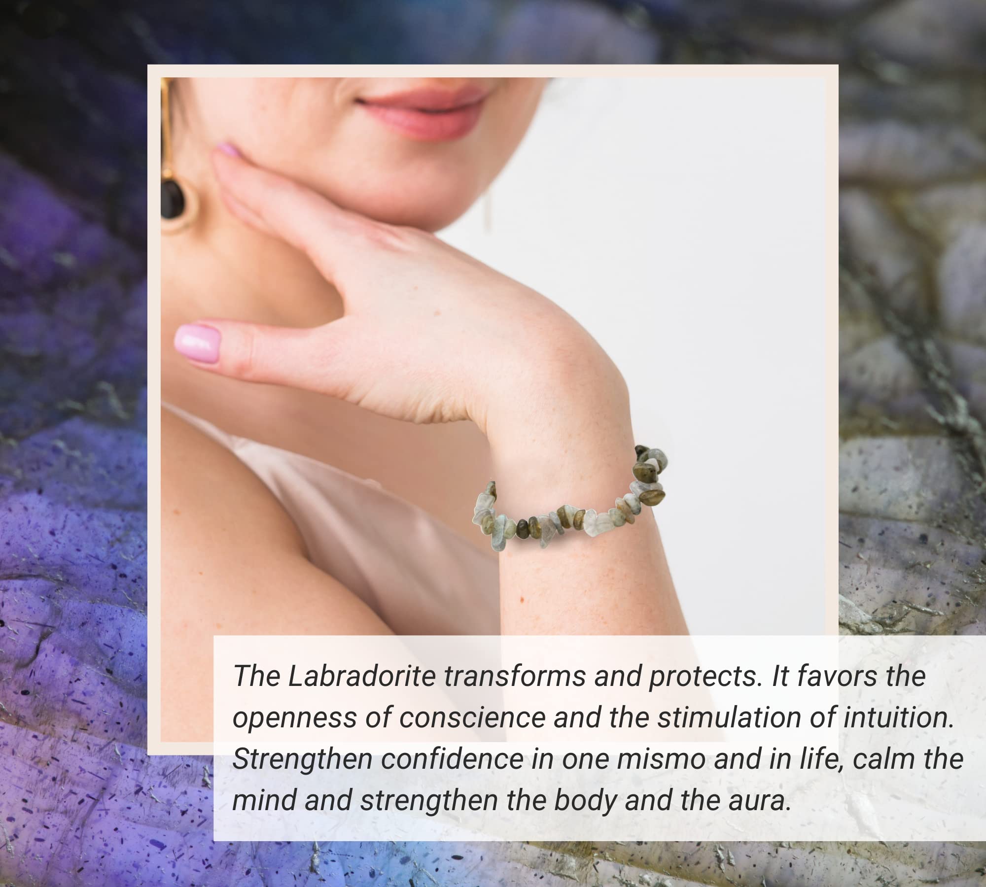 Felicidade Bracciale In Labradorite 8mm Con Albero Della Vita - Gioiello Unisex Mistico E Spirituale