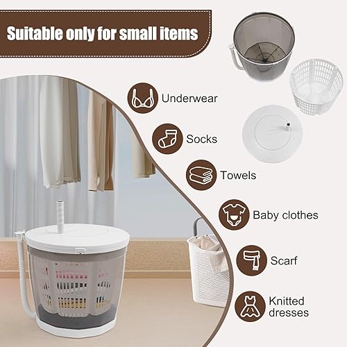 Miniatura 6 de Lavadora portátil, mini lavadora manual de lavandería y secadora de ropa, lavadora compacta con controlador giratorio para el hogar, apartamento, RV