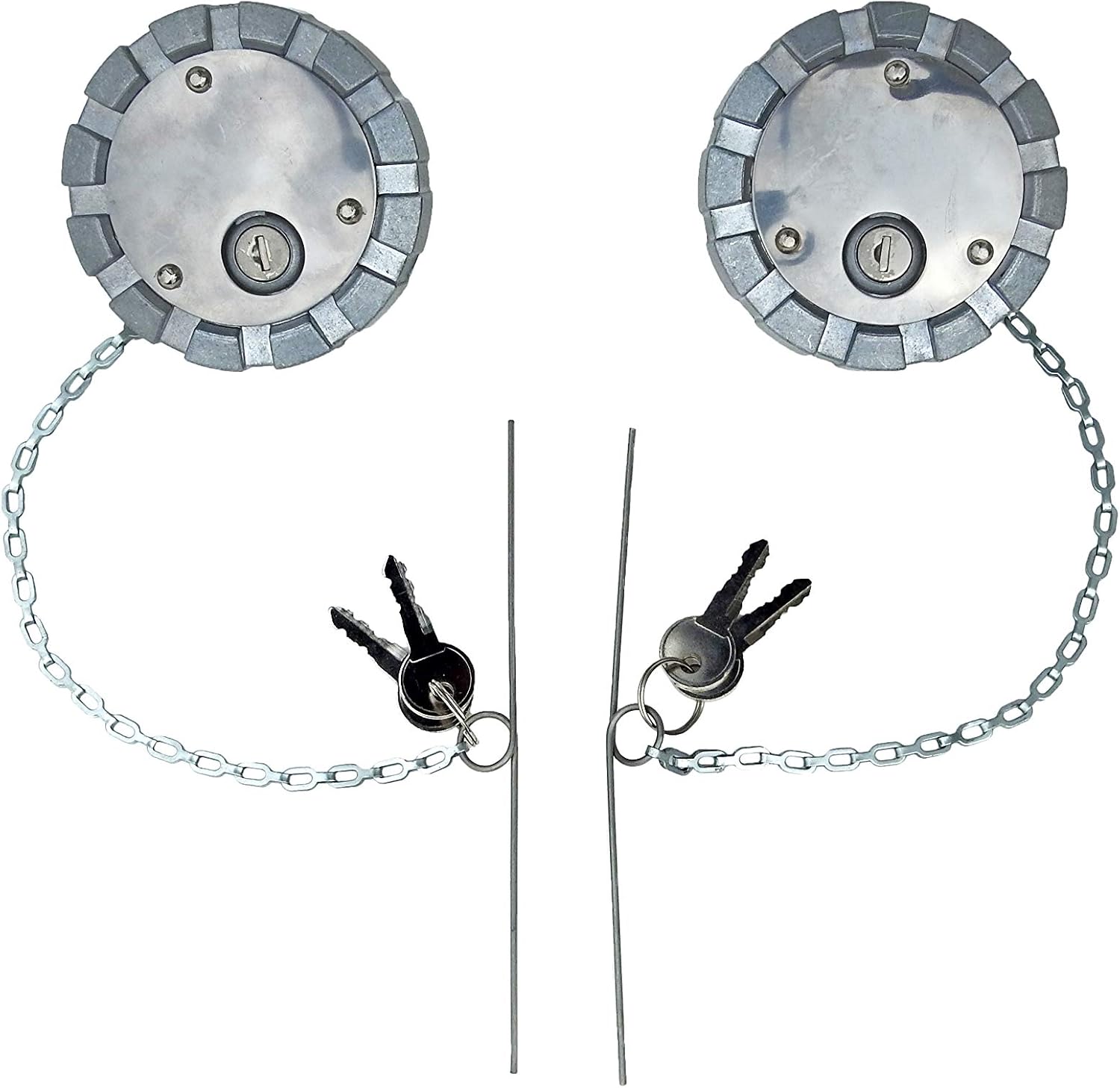 Locking Aluminum Vented Diesel Fuel Cap for 3 1/2" Course Thread 5.5 TPI (2 Caps Included)