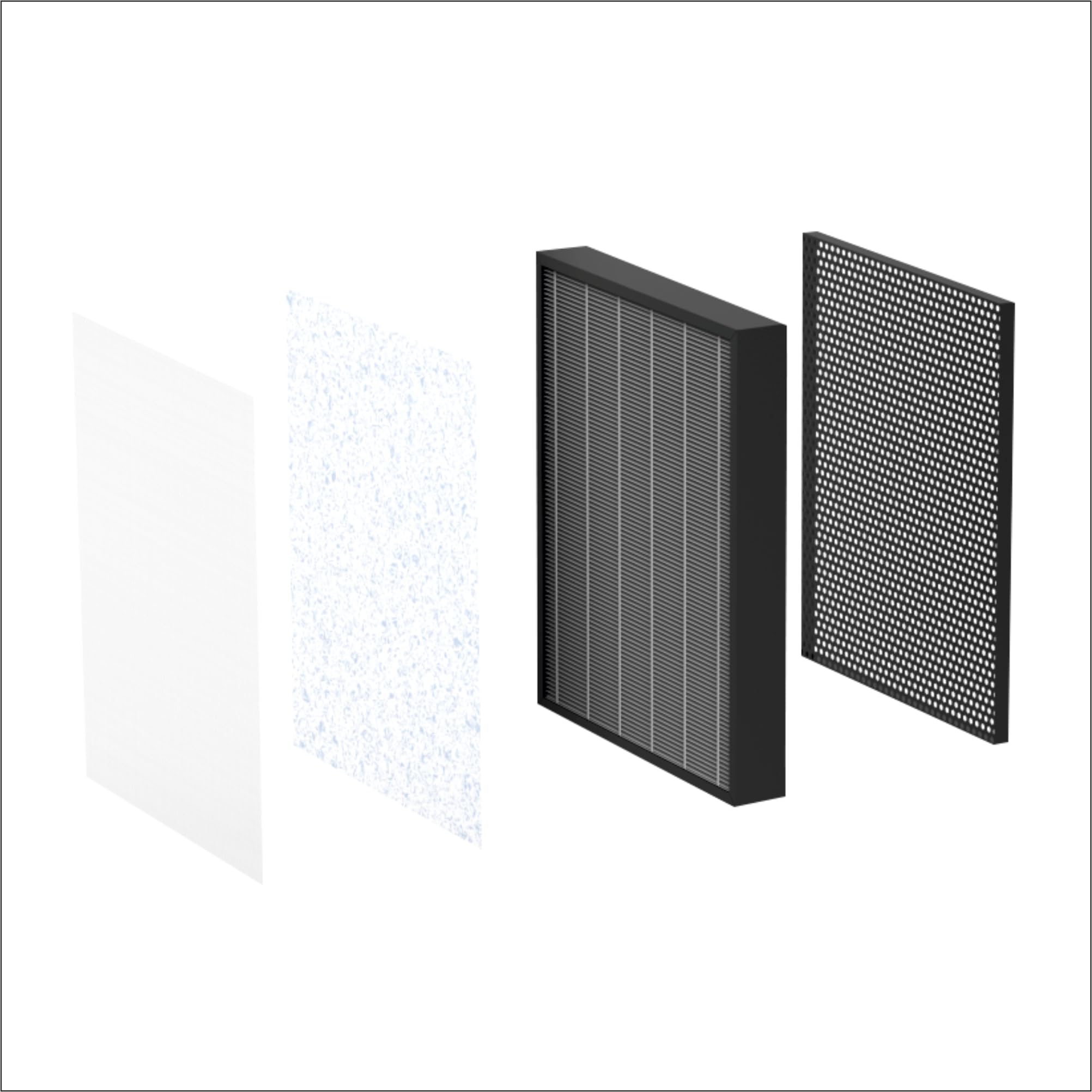 Air Touch V5 4-in-1 Compound Filter with Pre Filter,Nano-Silver Anti-Bacterial Filter,H13 HEPA Filter and Activated Carbon Filter,Removes 99.99% Allergens,Pollutants,PM2.5,VOCs,Smoke,Odour