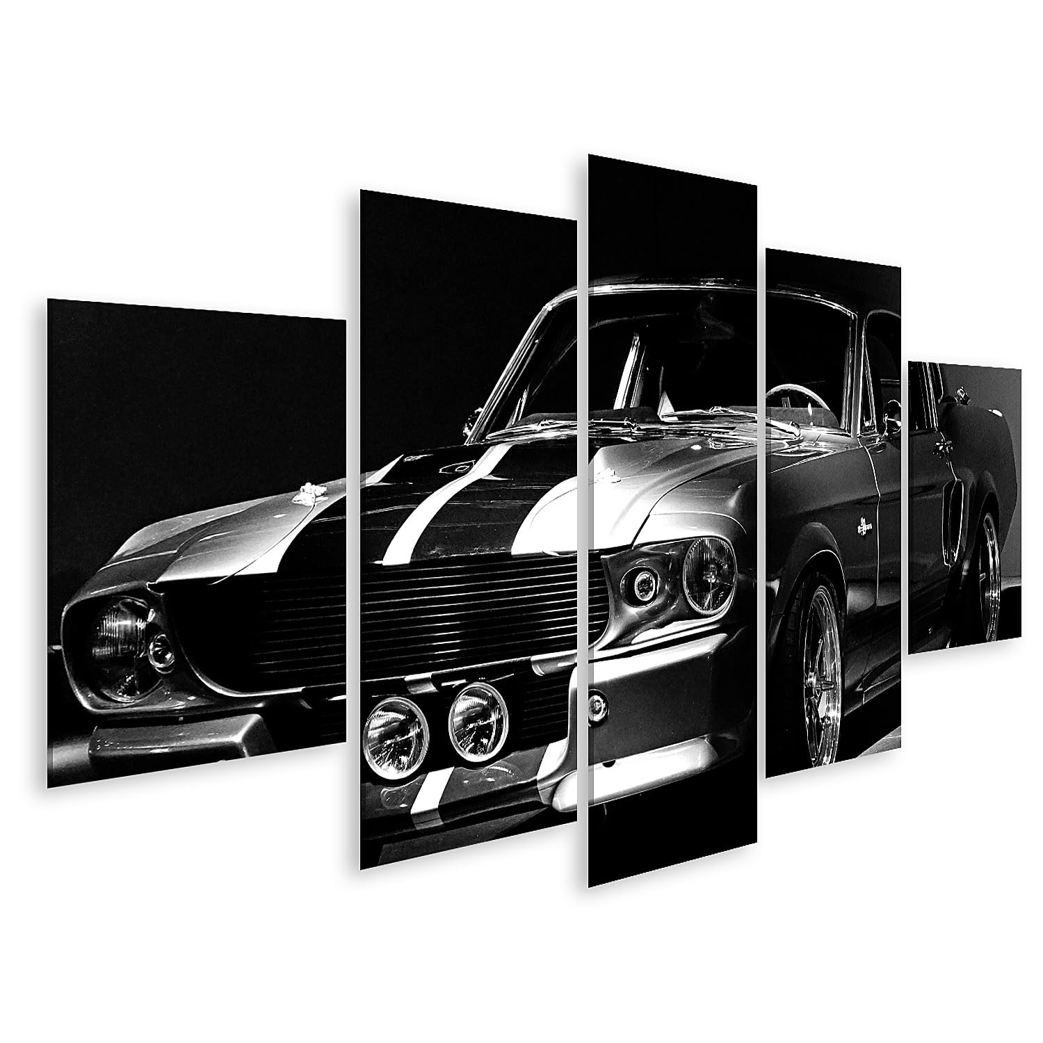 islandburner Quadro su tela Auto sportiva classica in bianco e nero illuminazione Immagini da parete poster