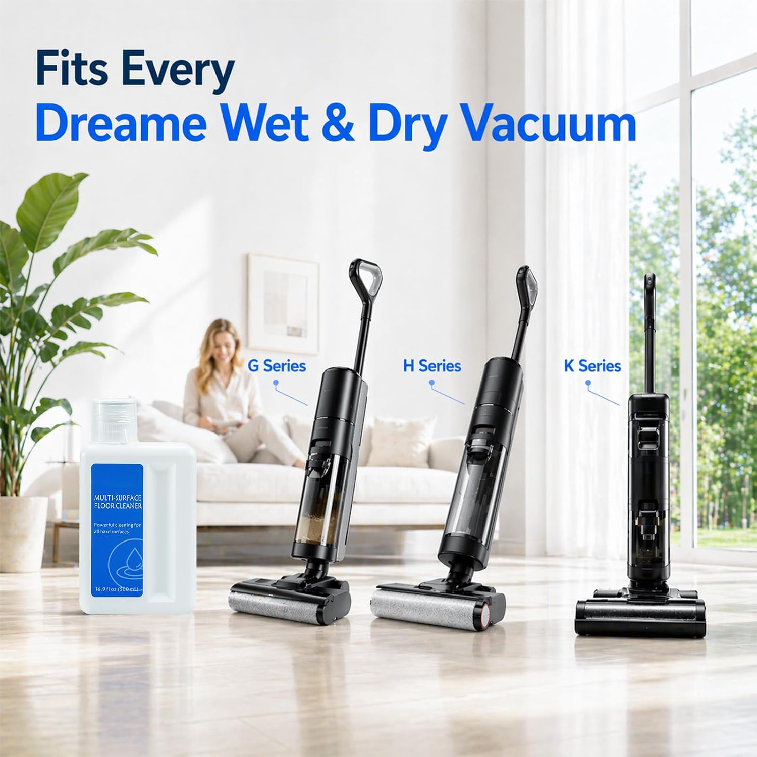 500ML Cordless Vacuum Mop Cleaners for Dreame Cleaning Solution (3-Pack)