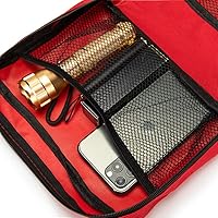 Vista 6 de Bolsa de primeros auxilios roja vacía para viaje, bolsa de rescate, bolsa de almacenamiento para primeros auxilios, medicina, emergencia para coche