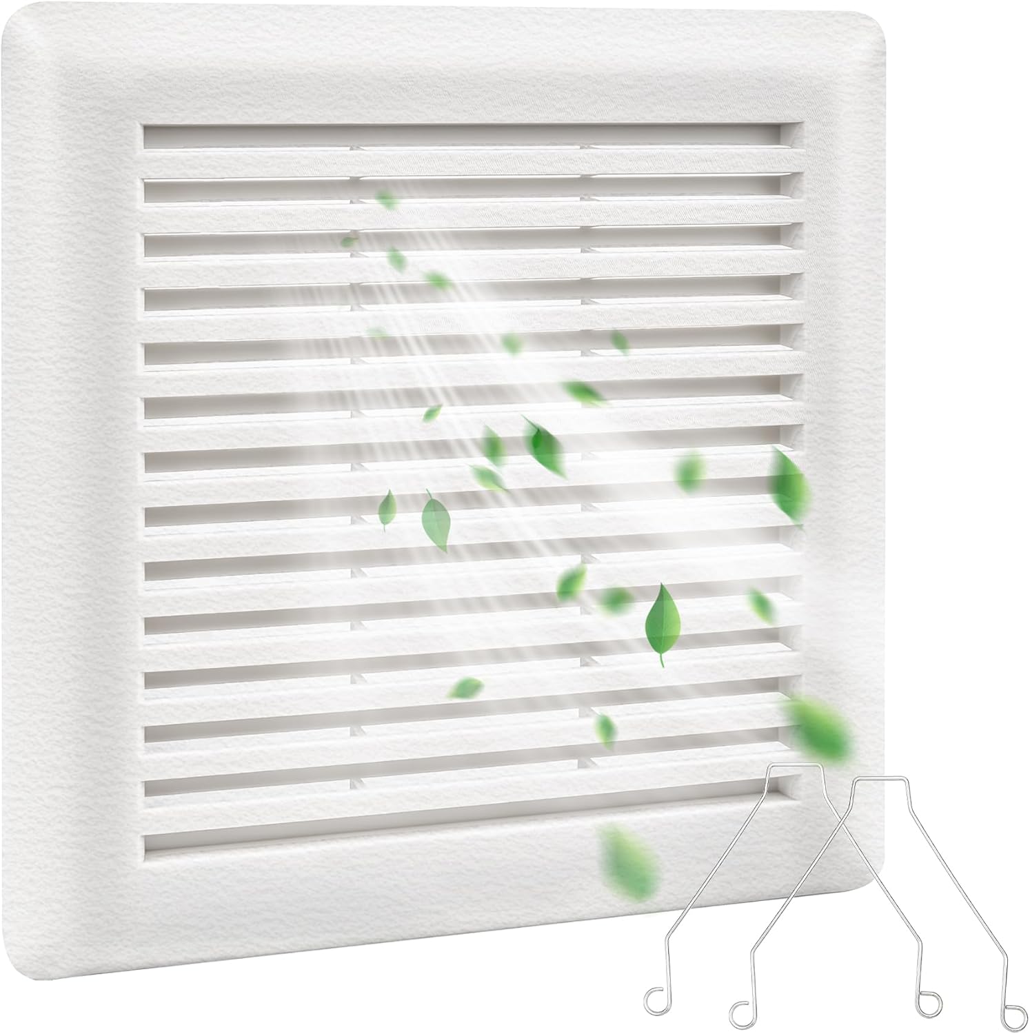 C350GN Bathroom Fan Cover Replacement with Springs Plastic S97017068 Bathroom Exhaust Grill Cover Compatible with Broan-NuTone Models 690 693 VC305C3N VC307C2N, 695 and 696N, 8-3/4" x 9-1/8", White