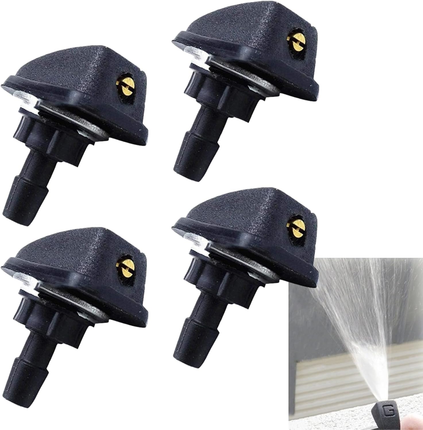 4 PCS Car Wiper Nozzle Universal Windshield Sprayer Head Spray Kit Windshield Washer Nozzle Replacement for Most Cars