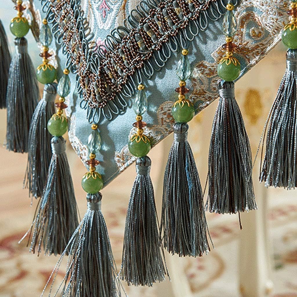 Beaded Multi-Tassel Table Runner Aqua Blue Luxury Thick Runners for Tv Cabinet Shoe Bed Light Placemats Family Dinner Holiday Party Decoration-g-32×270cm