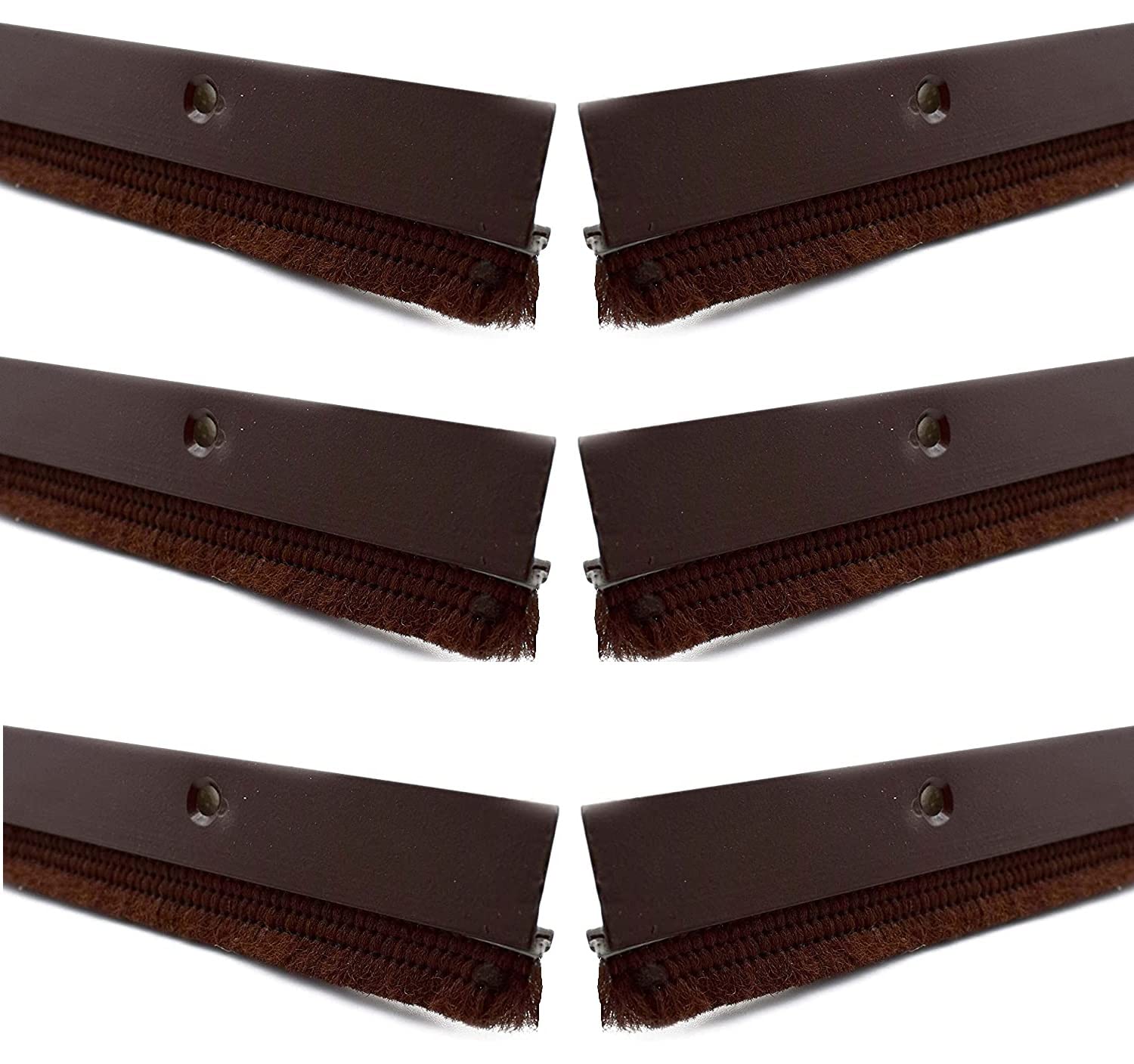 RAB Door Seal Bottom Brush Dust Stopper Strip for Home, Vinyl Plate with Nylon Brush (Size: 4 fit, Finish: Brown, Pack of 6) (B09SHTNJ2Z) Amazon Price History, Amazon Price Tracker