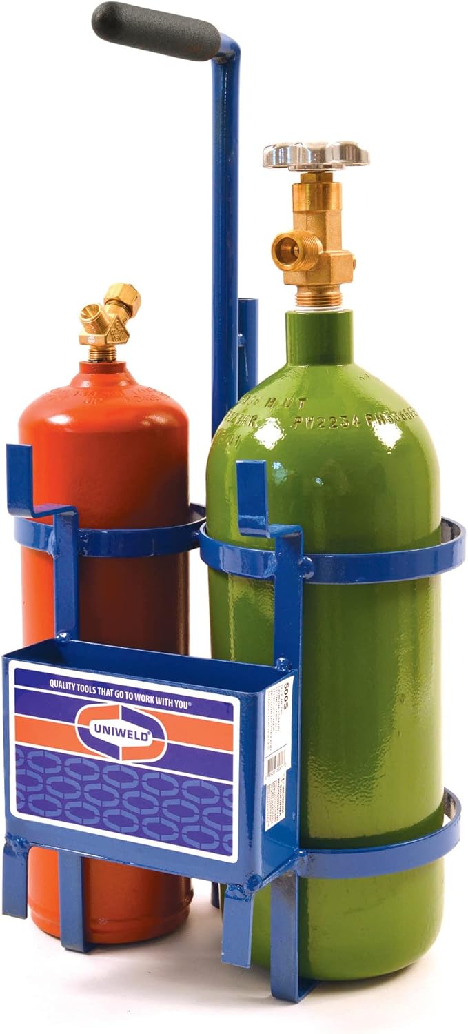 Uniweld 500S Metal Carrying Stand for 10 cu/ft "MC" Acetylene Tank and 20 cu/ft "R" Oxygen Tank