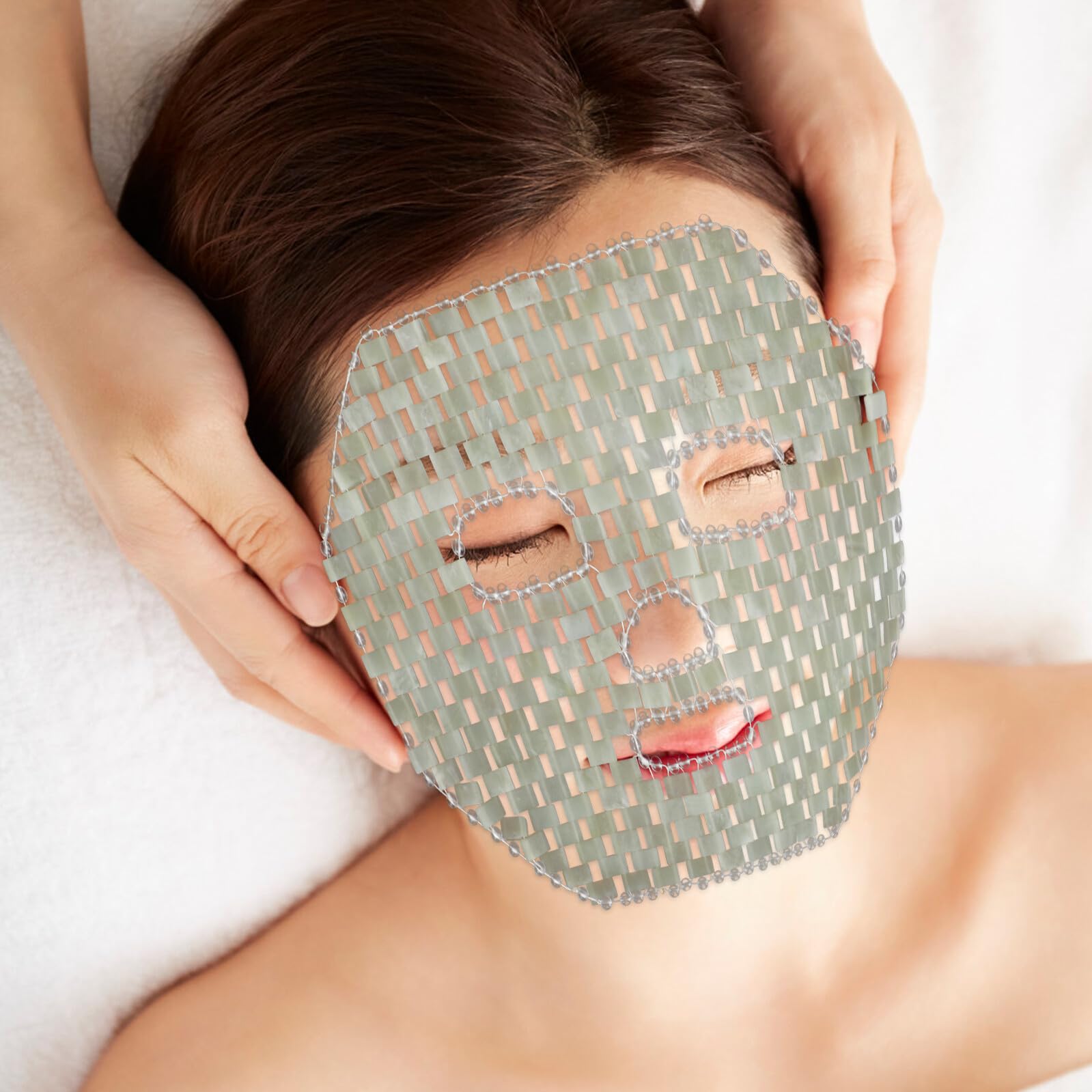 Jade Gesichtsmaske aus Jade für Massage und Hautpflege | Kühlende Anwendung, Beruhigend und Komfortabel, für Zuhause und Unterwegs, als Geschenk für Freunde
