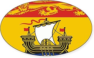 New Brunswick Flag Oval Car Bumper Sticker