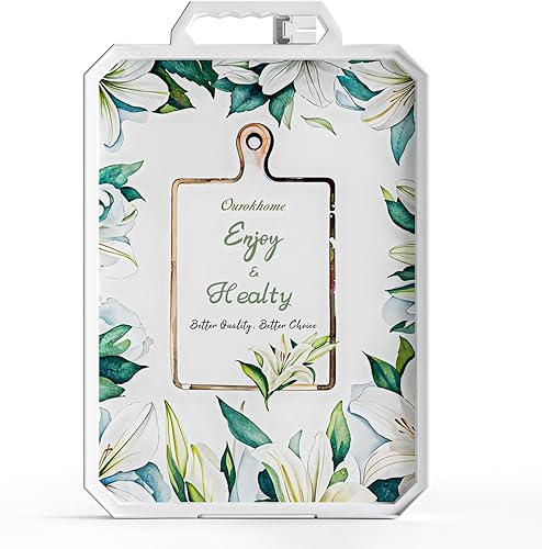 Miniatura 8 de Ourokhome Tabla de cortar para cocina, tabla de cortar de vidrio templado de doble cara de grado alimenticio para cortar carne, verduras, frutas,