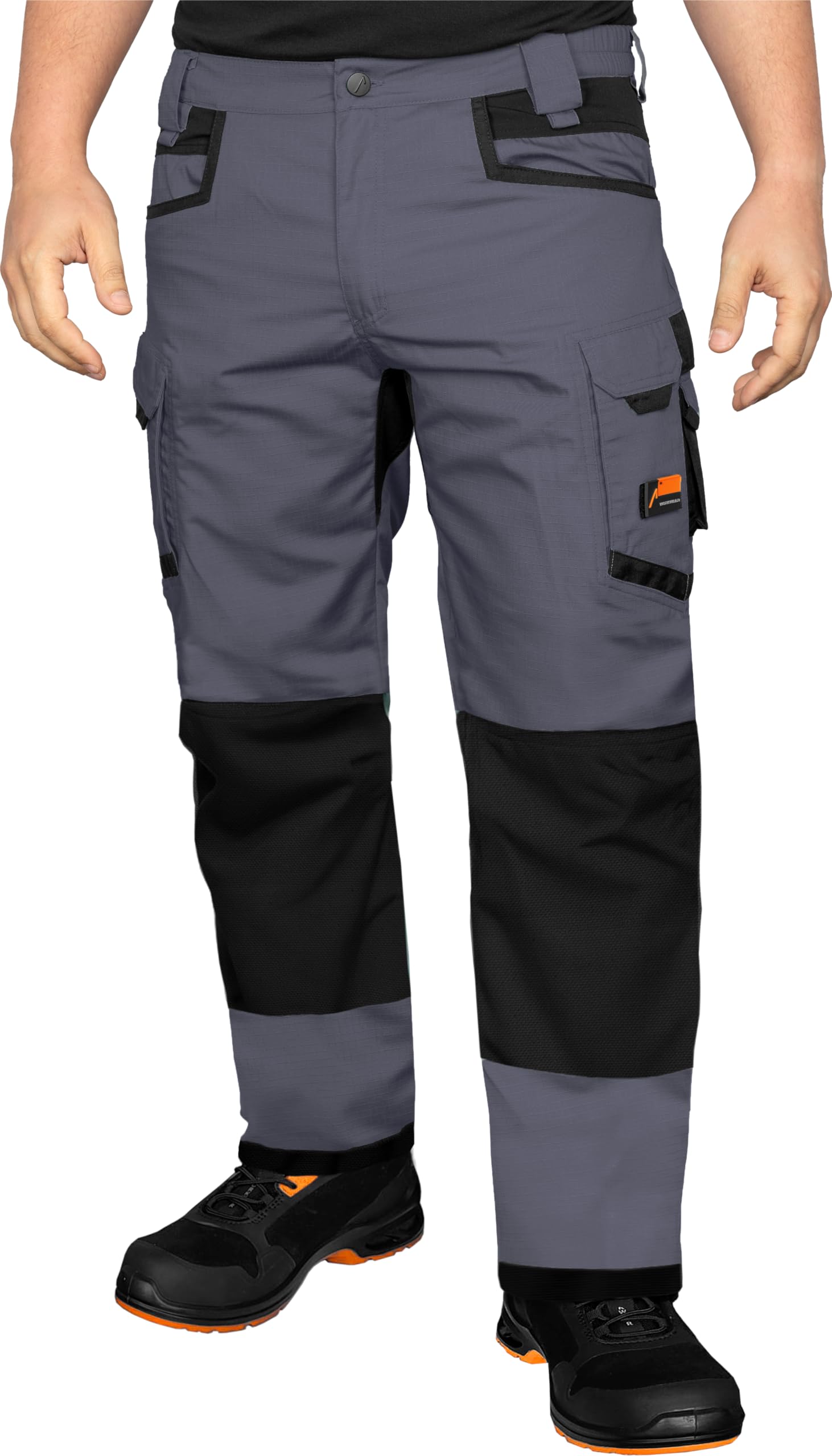 ACE Constructor Herren-Arbeitshose lang - Männer-Arbeitshosen mit Stretch-Bund, Cargo- & Kniepolster-Taschen