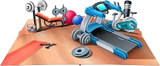ASVP Shop 3D Fitness Gym Card - Gym-Themed Pop-Up with Weights, Treadmill, and Yoga Mat - Perfect for Birthdays & Other Occasions
