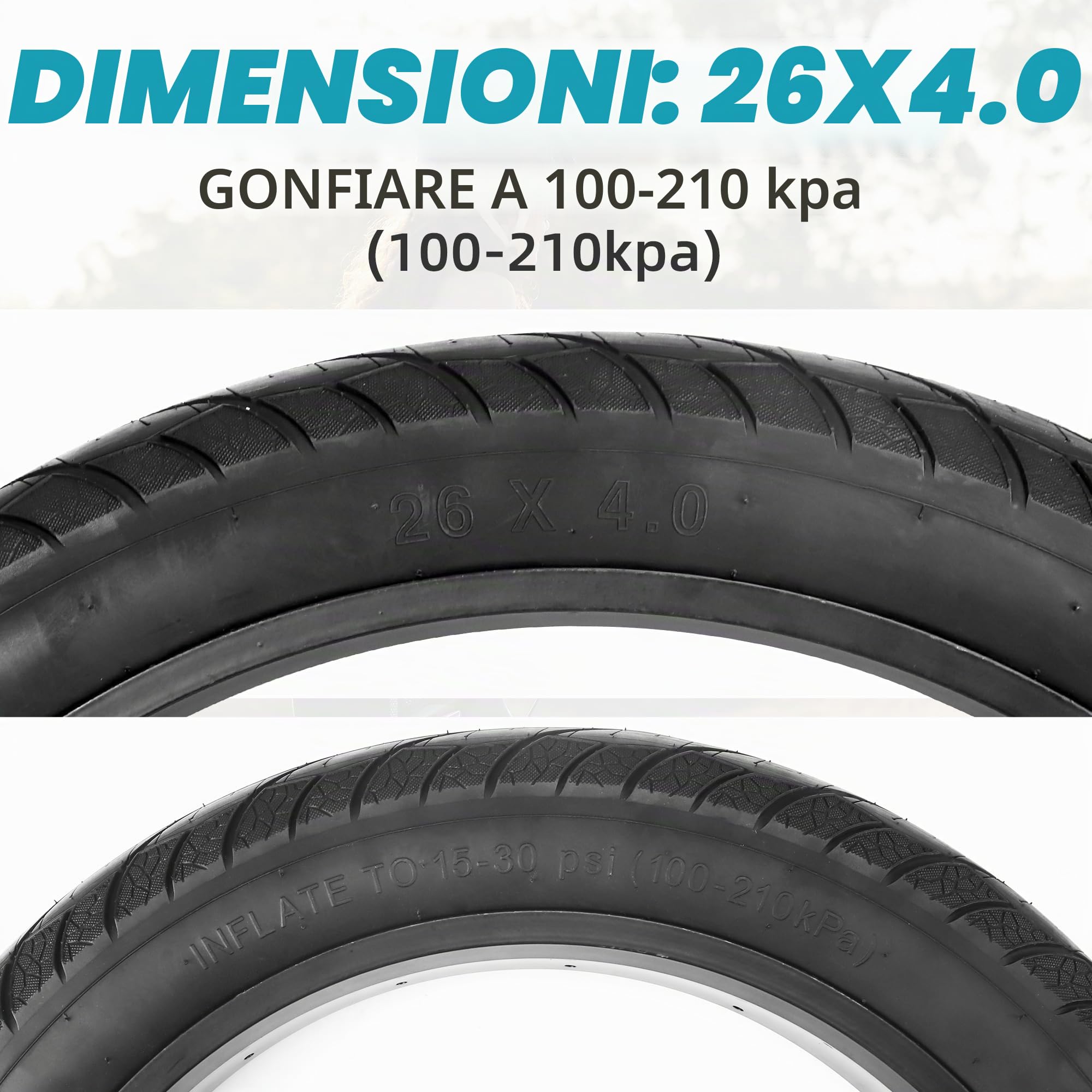 ZUKKA Pneumatici da bicicletta 20 26 pollici Fat Tire 20/26 x 4,0 pollici per e-bike, mountain bike, Heavy Duty ad alte prestazioni, resistente all'usura, per e-bike, mountain bike, mountain bike