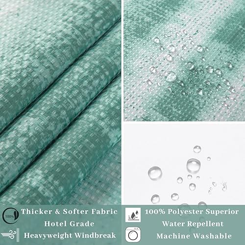 Miniatura 2 de Ecoehoe Cortina de ducha de tela sin gancho de 71 pulgadas de ancho x 74 pulgadas de largo, con forro extraíble a presión con imanes, parte superior