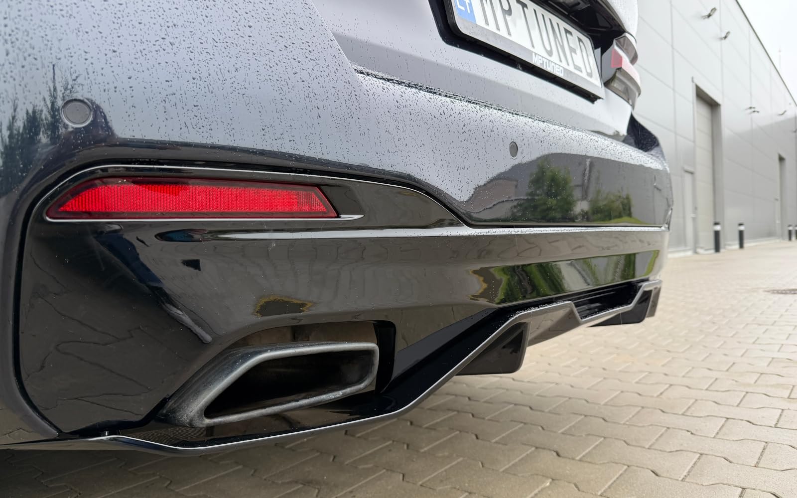 MpTuned G30 G31 Diffusor M5 Stil Glänzend Schwarz für 5er Heckstoßstange 2017- Tuning M-Sport ABS-Kunststoff