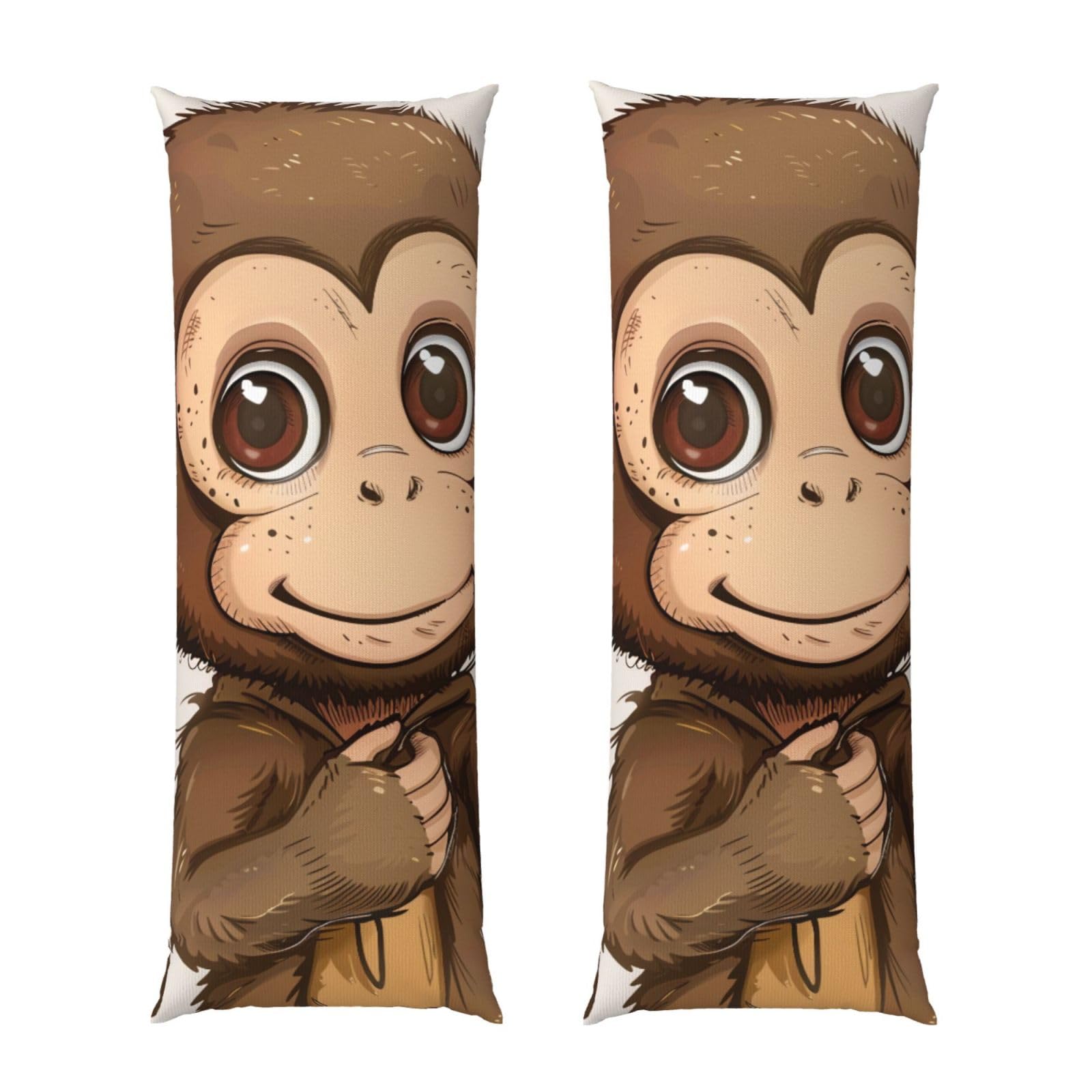 Body Pillow Cover 20x54 Inch, Monkey art print Print Long Lumbar Pillow Case with Zipper Long Body Pillowcase Decorative for Bed Sofa Bedroom