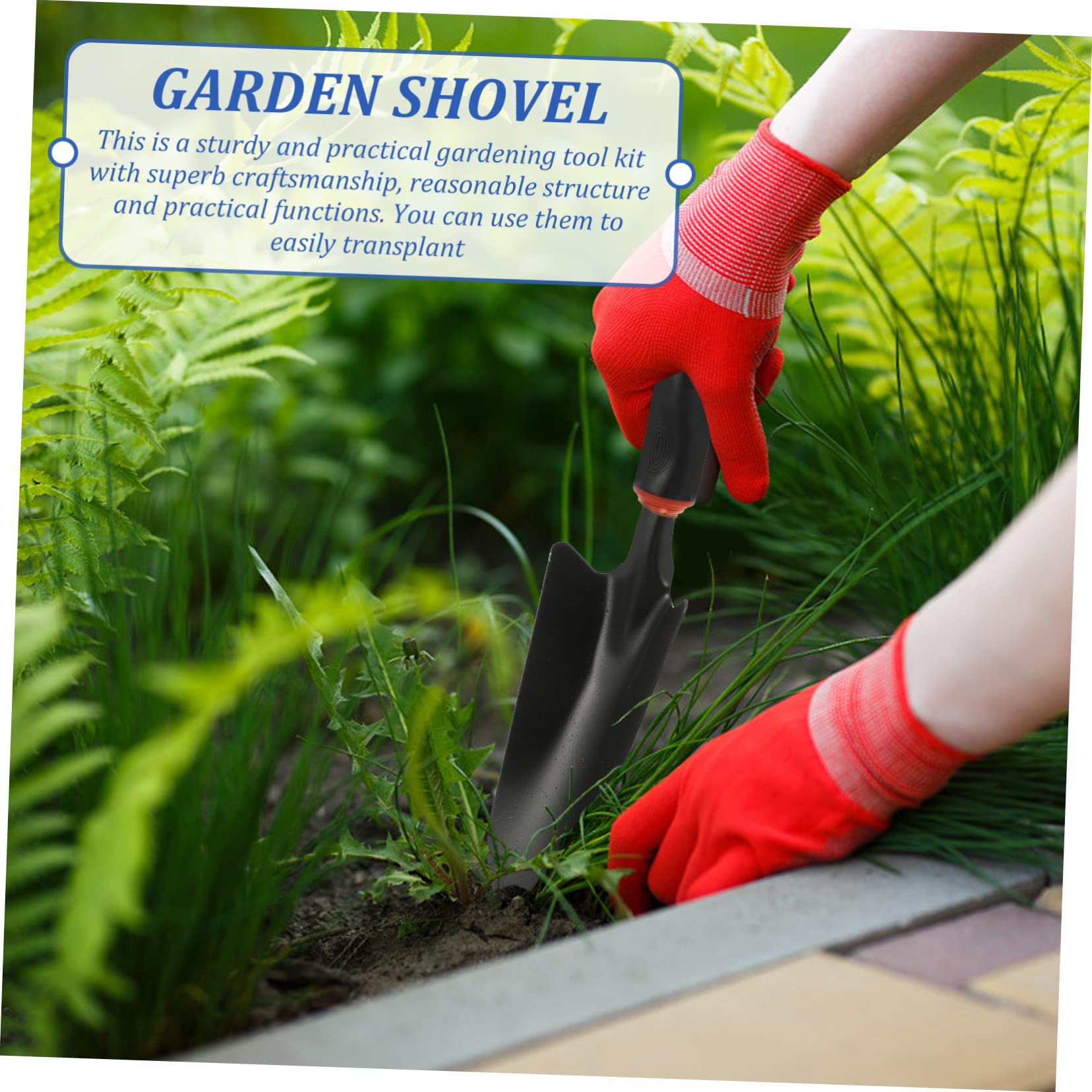 Gartenschaufel 5 Stück Schwarz aus Eisen und Vinyl, Tragbar