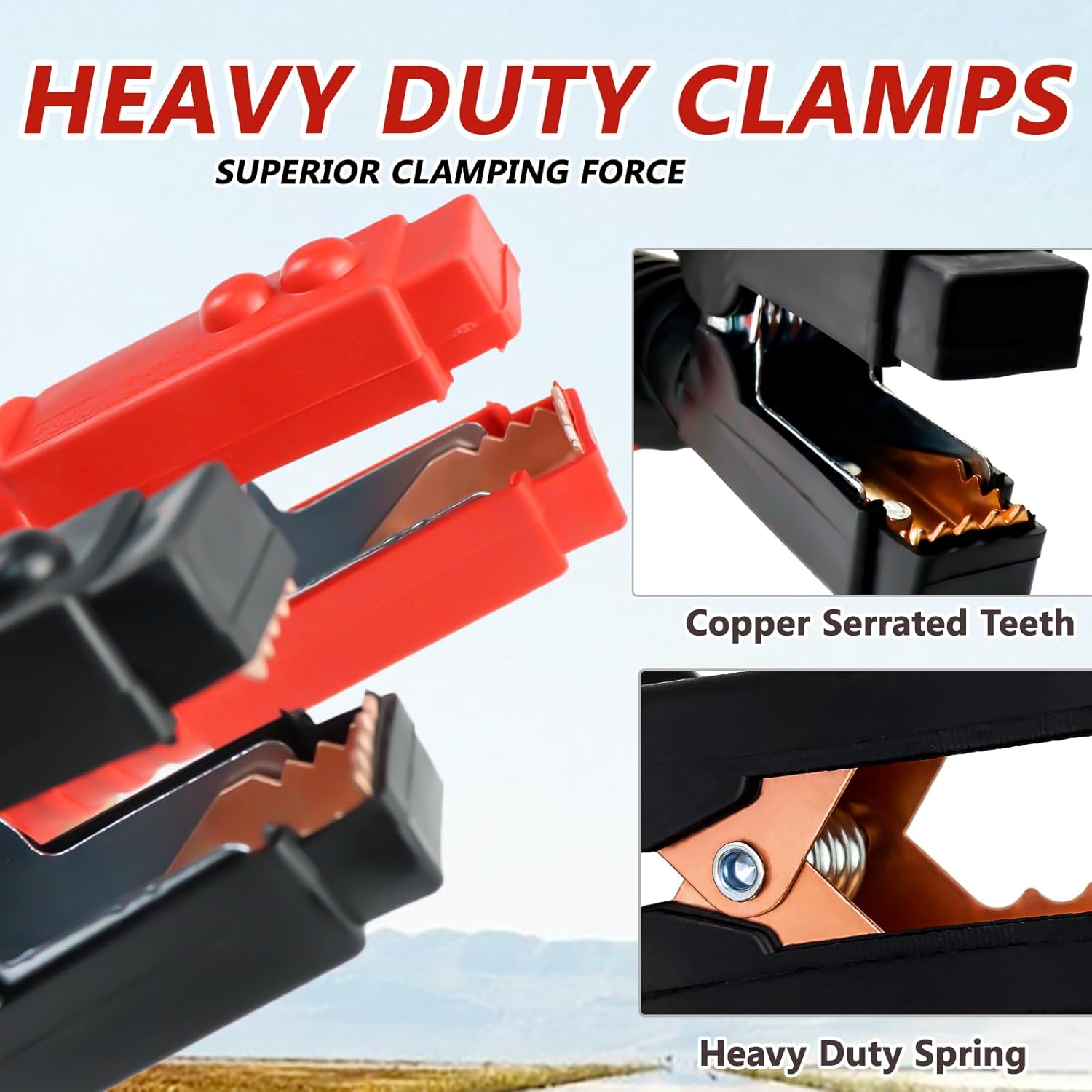 2/0 Gauge 40 FT Heavy Duty Jumper Cables,5000Amp Automotive Booster Cables for 12V & 24V Cars, SUVs and Trucks, Jumper Cables Kit with Carry Case and Gloves