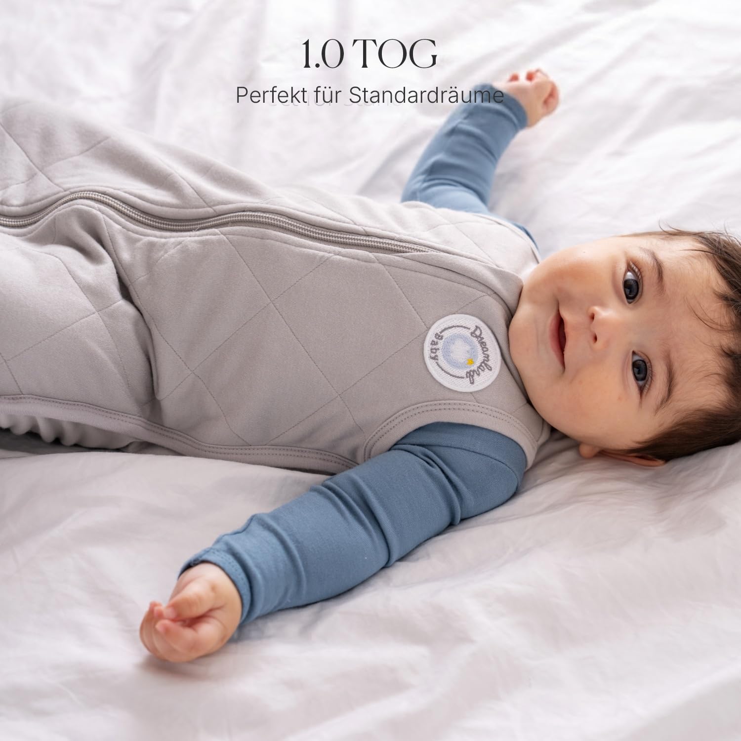 DREAMLAND BABY Viscose Swaddle Blanket (0-6 Months). 1.0 TOG Ultra Soft Swaddle Blanket w/Built in Band. 95% Viscose, 5% Spandex (Grey). Mom-Owned US Business, Premium Materials