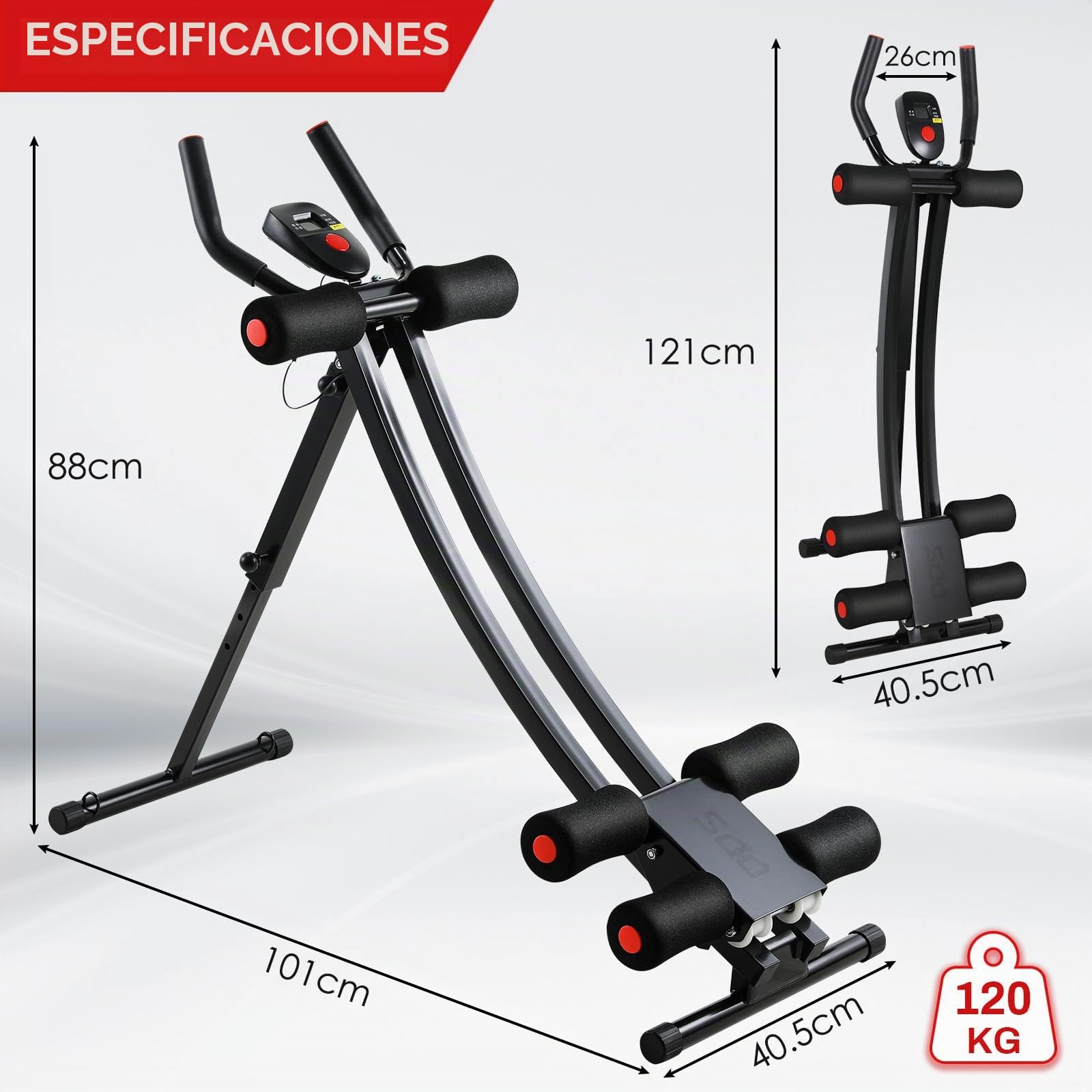LIFERUN Banco de abdominales plegable, entrenador de abdominales