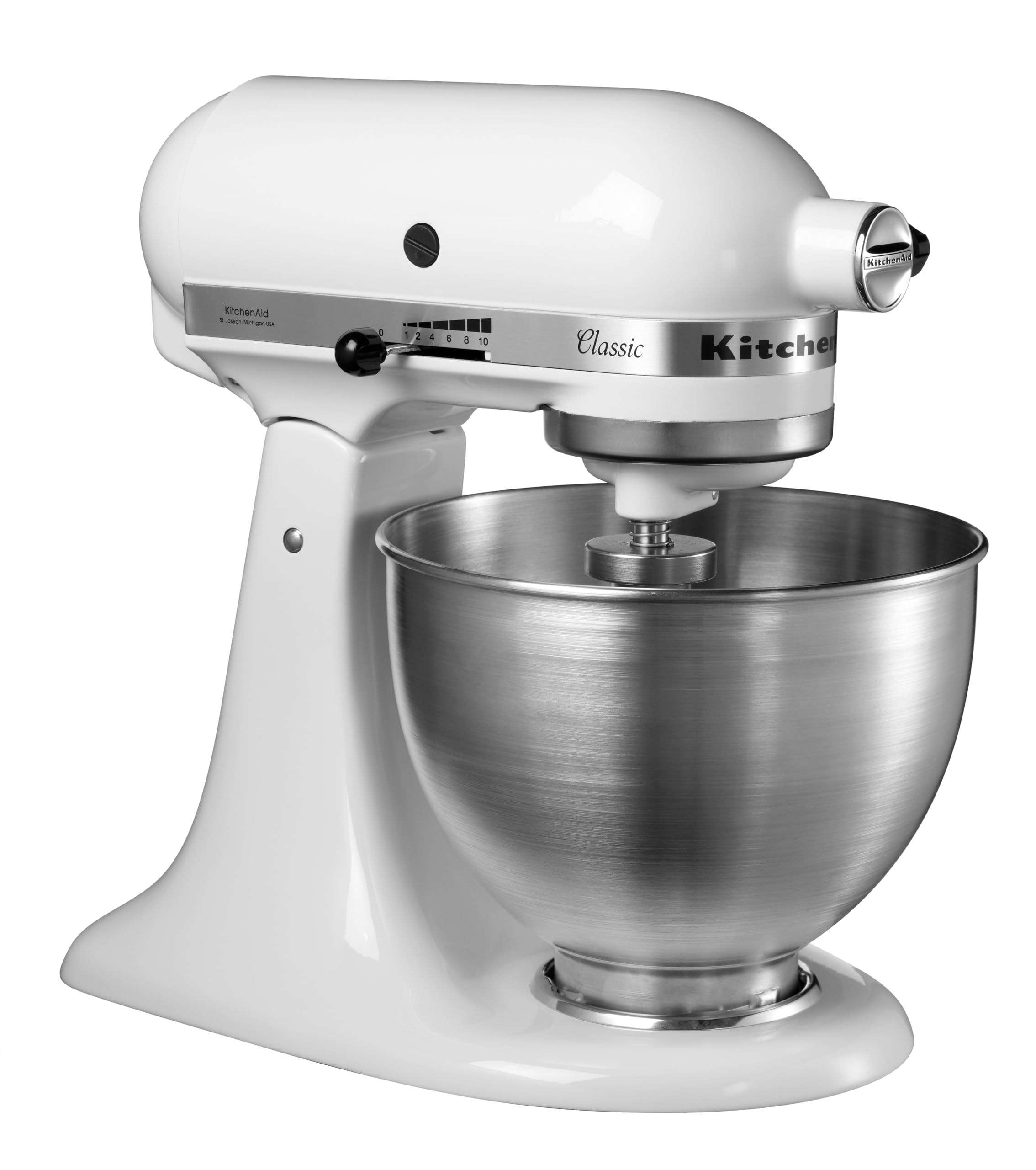 Kitchenaid 5K45SSEWH Serie Classic - Batidora amasadora multifunción, color blanco