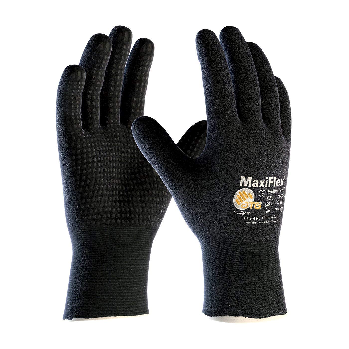 Pip Gloves - G-Tek Maxiflex Plus Iv Nitrile Gloves With Dotted Palms - X-Large