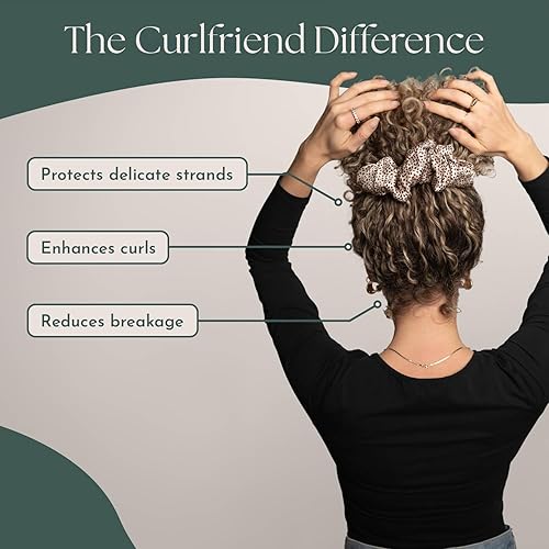 Miniatura 6 de Coletero extra grande de seda de morera real para cabello rizado, ondulado y enrollado, banda gruesa para el cabello, prevención del encrespamiento,