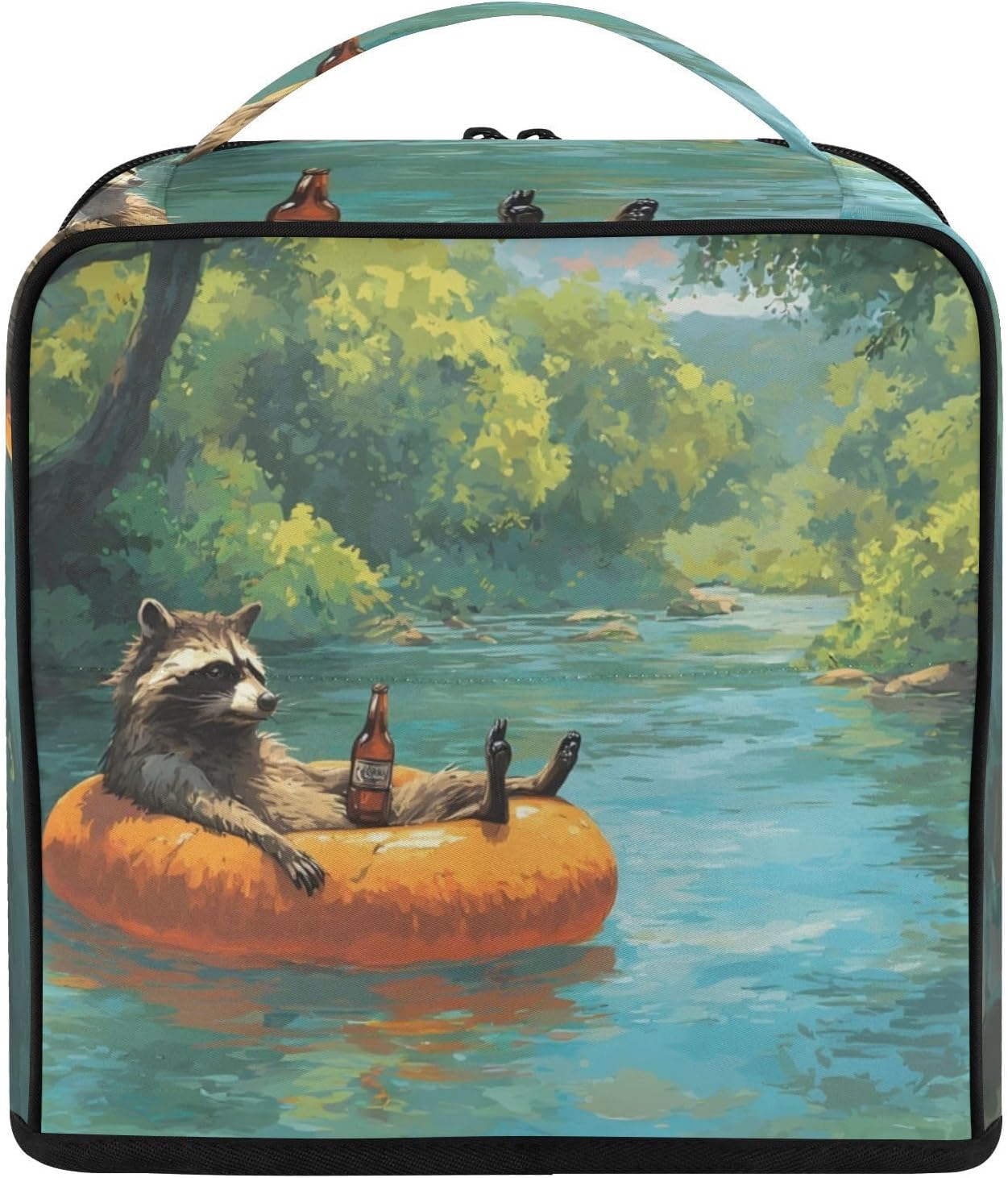 Raccoon Beer Funny Standing Makeup Bag Travel Case Organizer
