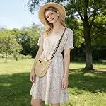 Women Small Summer Straw Beach Bag Boho Woven Crossbody Shoulder Handbags Purse for Holiday Travel Shopping