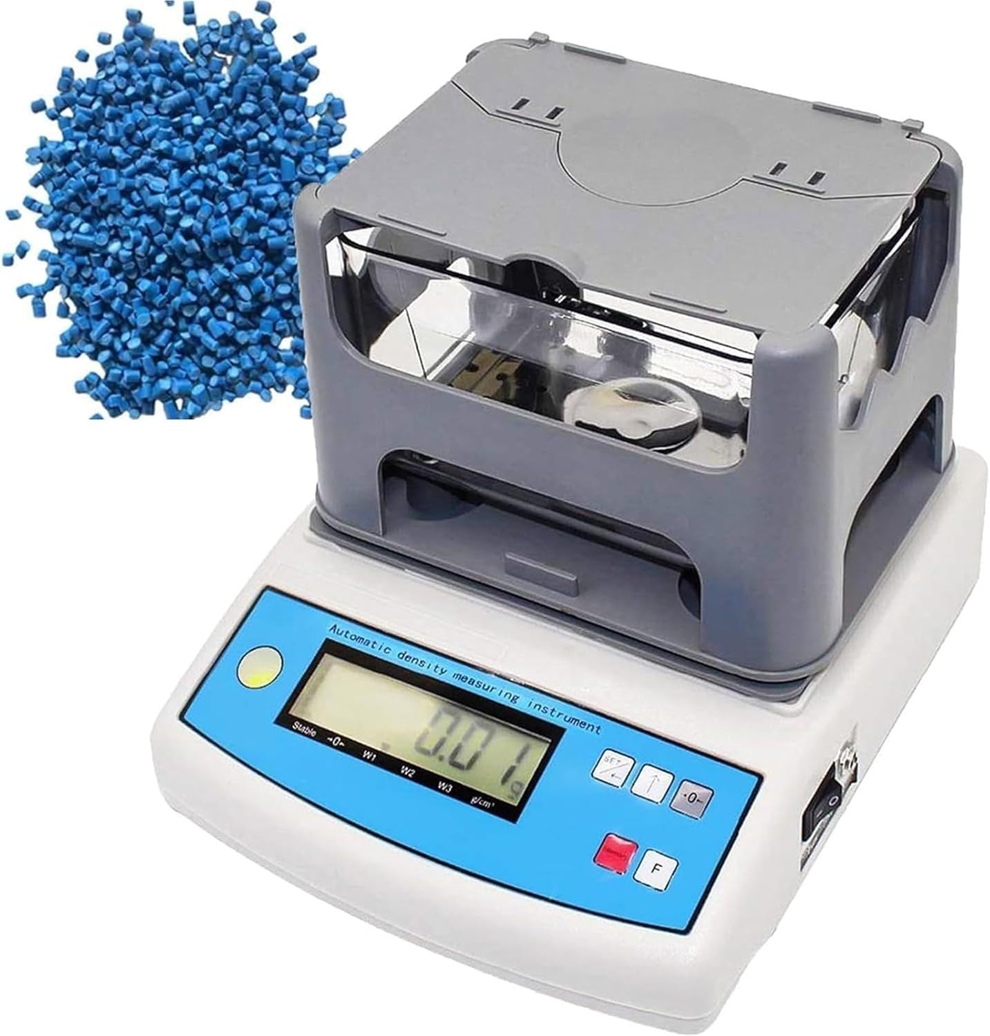 Densimetro digitale ad alta precisione, tester di densità solida del ³ di 0.001g/cm con display LCD per plastica e granuli di gomma, attrezzatura industriale di laboratorio