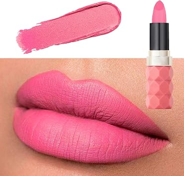 Light Pink Matte Lip Stick, Bright Pink Lipstick for Women, Long Lasting, Hot Color Smooth Full-Coverage Moisturizing Lipsticks, Waterproof Non-Sticky Tinted Lip Balm for Girls & Lady