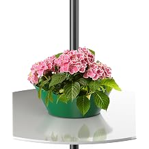 Umbrella Planter for Patio Table, Half Circle Flower Pot Fits Umbrella Poles Up to 2 Diameter, PVC Round Post Planter Wrap Around Umbrella for Indoor Outdoor Garden Home Plants, Black