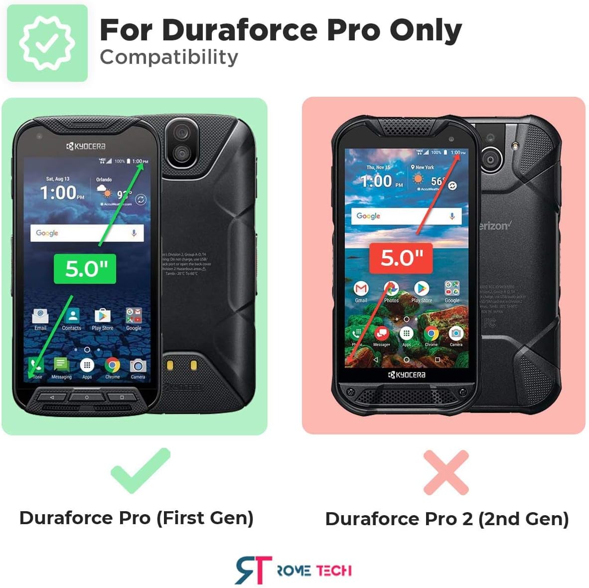Designed for Kyocera DuraForce Pro E6800 E6810 Case with Belt Clip Holster - Kickstand Cover Phone Case - Black