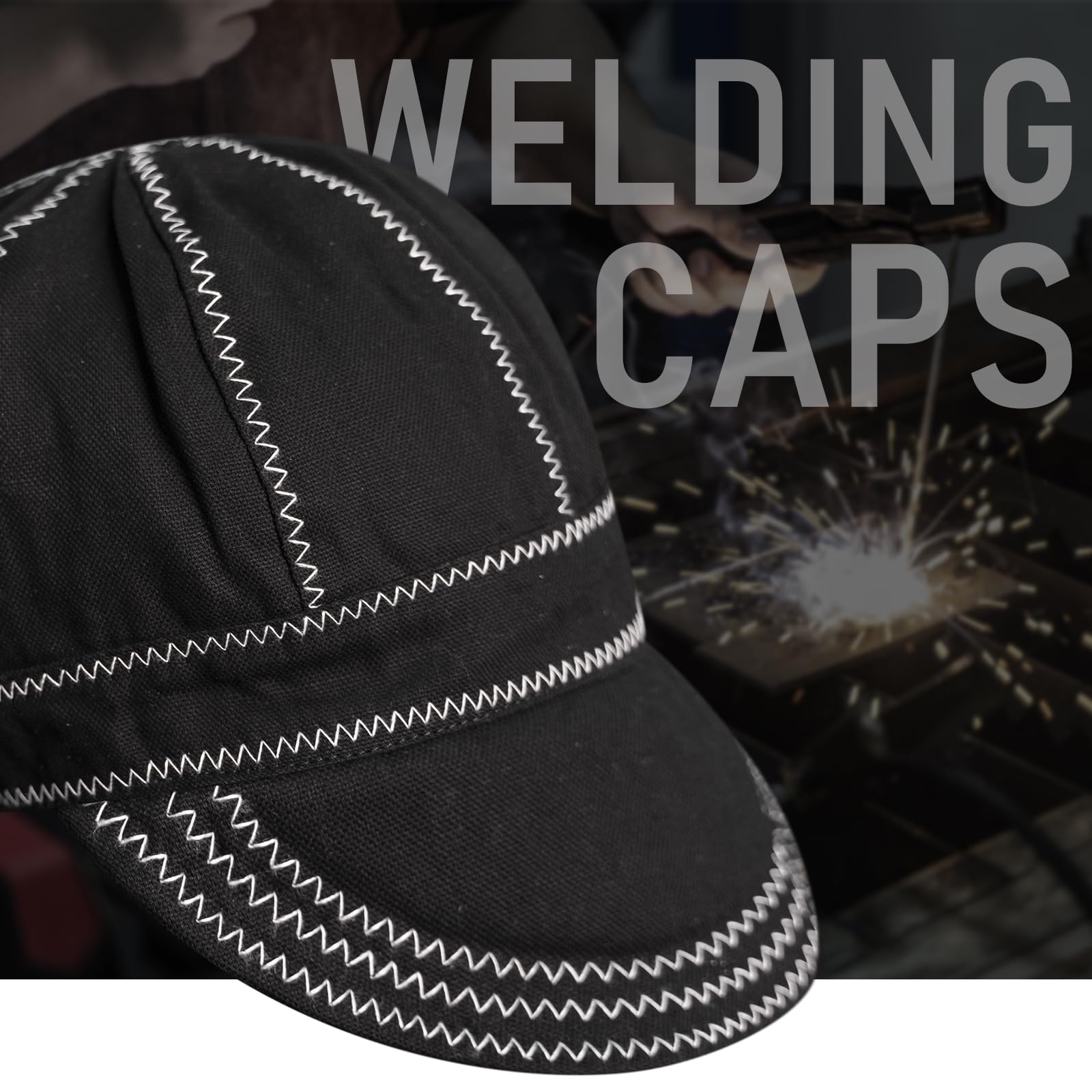 YESWELDER Welding Cap Black 7-5 8 Heat-Resistant Reversible Protective Welders Cap — view 3