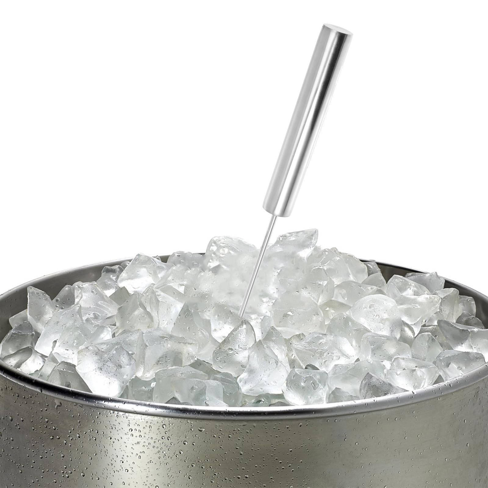GANAZONO 1pezzi Punteruolo da Ghiaccio in Acciaio Inossidabile con Impugnatura Ergonomica Scalpello Lungo Punta Sottile per Rompere Cubetti e Ghiaccio Duro Strumento Professionale per Bar