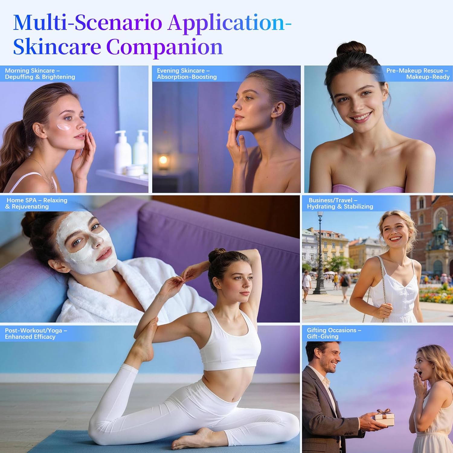 7 Color LED Neck Face Massager Red Light Care Beauty Device, Vibration & Heat Facial Sculptor Massager Tool for Anti-Wrinkle Skin Care, Ideal for Home Travel Gifts, White - Image 8