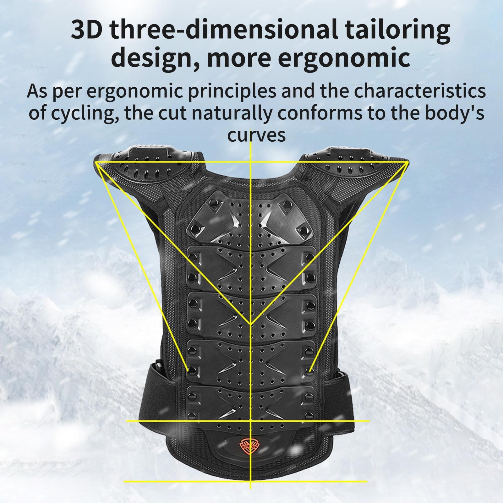 Dirt Bike Gear - Protezione toracica con protezioni | Traspirante con protezione per ginocchia e gomiti, attrezzatura sportiva all'aperto con vestibilità regolabile per sci, skateboard, bicicletta