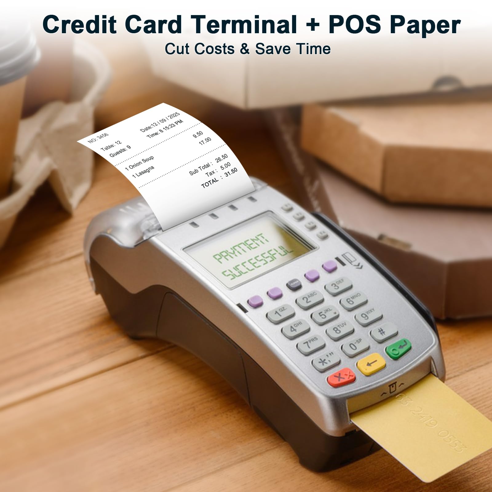 (150 rollos) papel térmico para recibos de 2 1/4 x 85 pulgadas, rollos de papel para máquina de tarjetas de crédito sin BPA para sistemas POS, compatible con Square Terminal, Clover Flex y más
