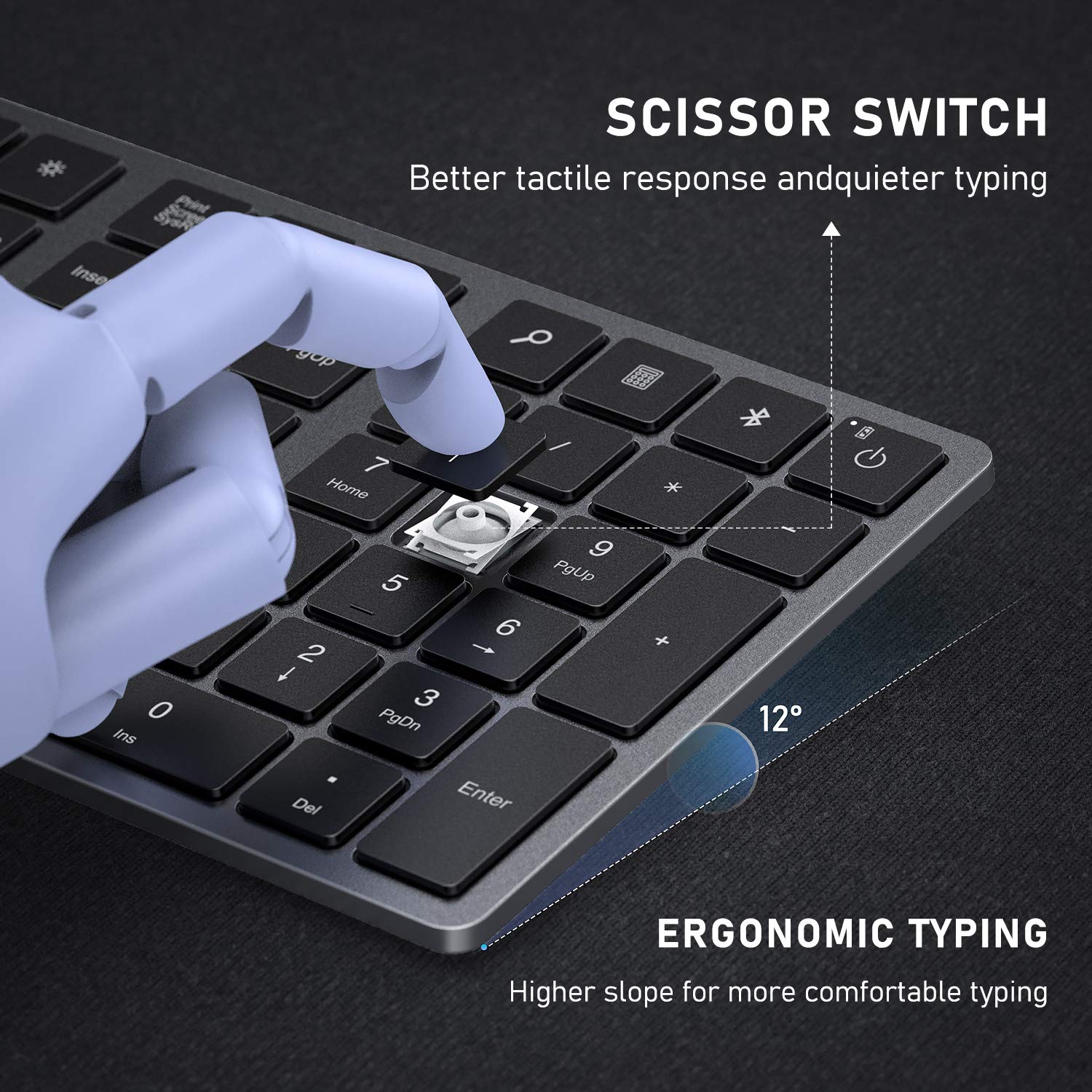 Seenda Wireless Keyboard Universal Bluetooth Rechargeable Wireless