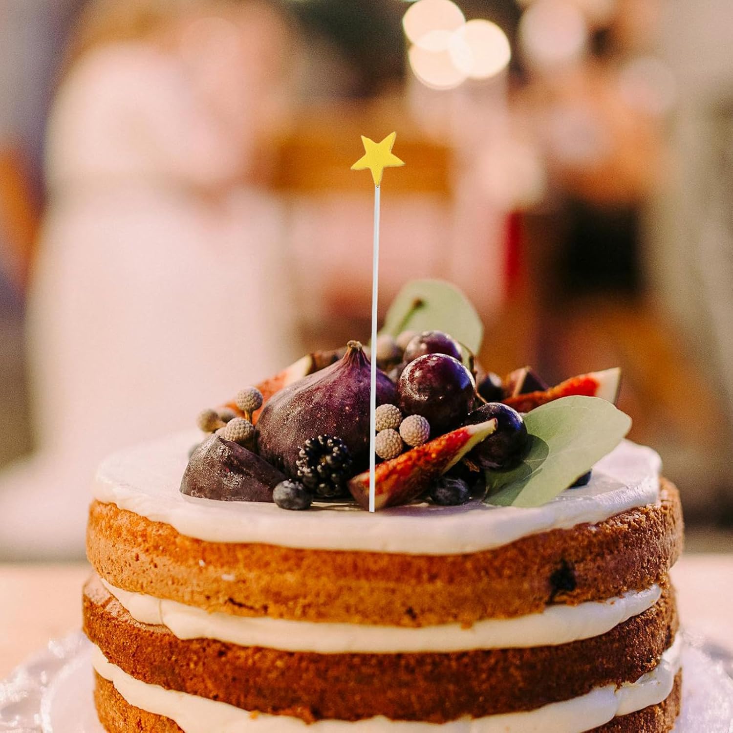 Roleader Yellow Star Cake Toppers Foam Eva 10pcs, Non-edible Birthday Party Decorations for Small Cakes and Desserts, Creative Five-pointed Star Picks for Engagement and Celebration