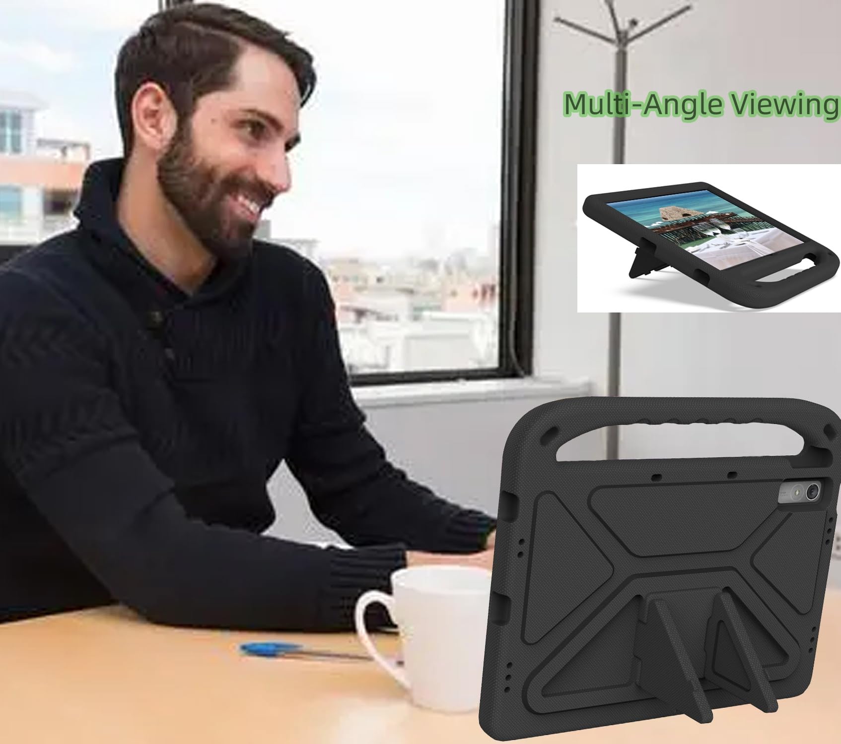 Coque Pour Lenovo Tab P11 Pro 11.5 (TB-J706F/J706L), étui Rigide Résistant Aux Chocs Avec Rotation à 360 Degrés Avec Support Et Sangle Pour Lenovo Tab P11 Pro 11.5 (TB-J706F/J706L), Noir