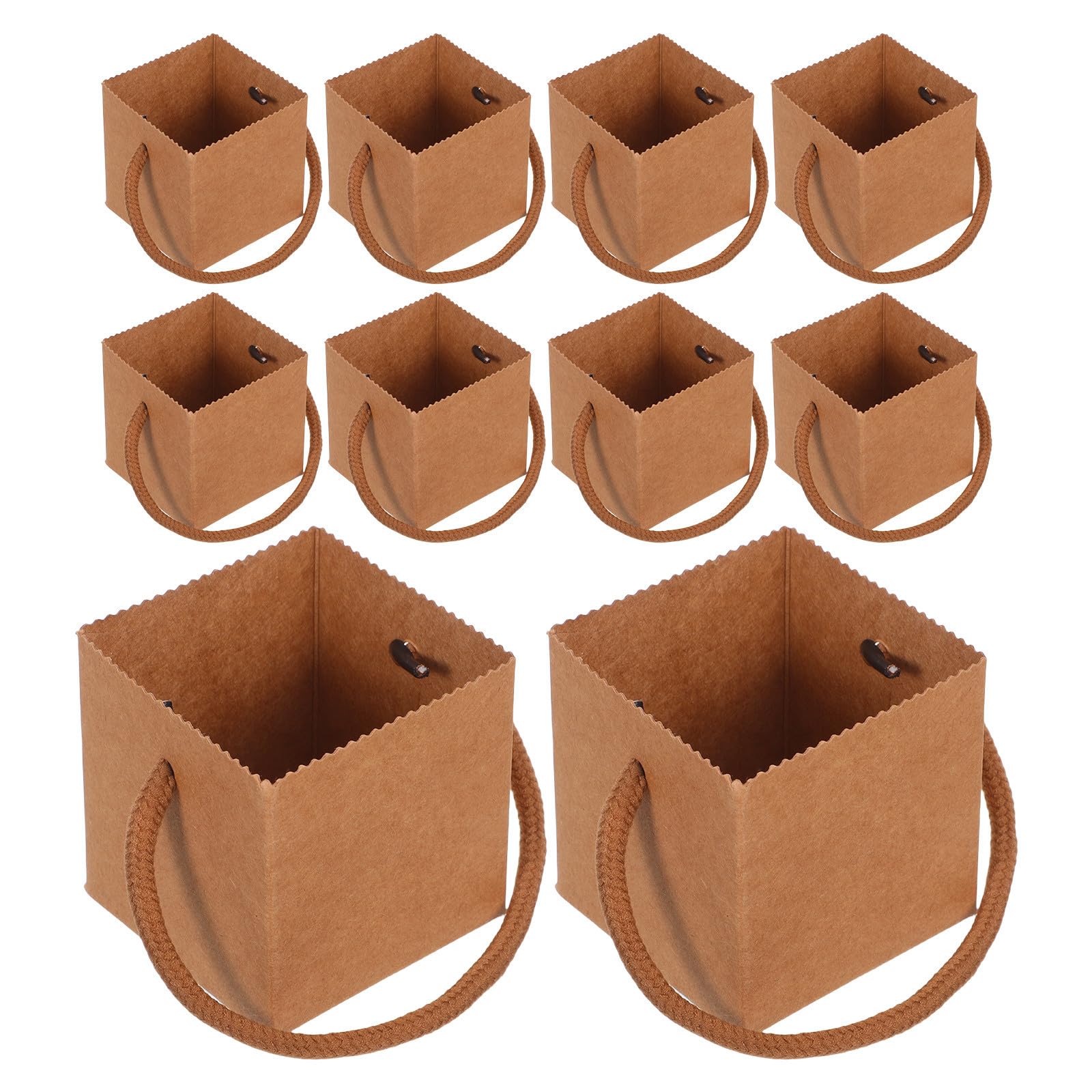 Bolsas de papel kraft con asa para decorar mesas de bodas y comuniones con plantas 8