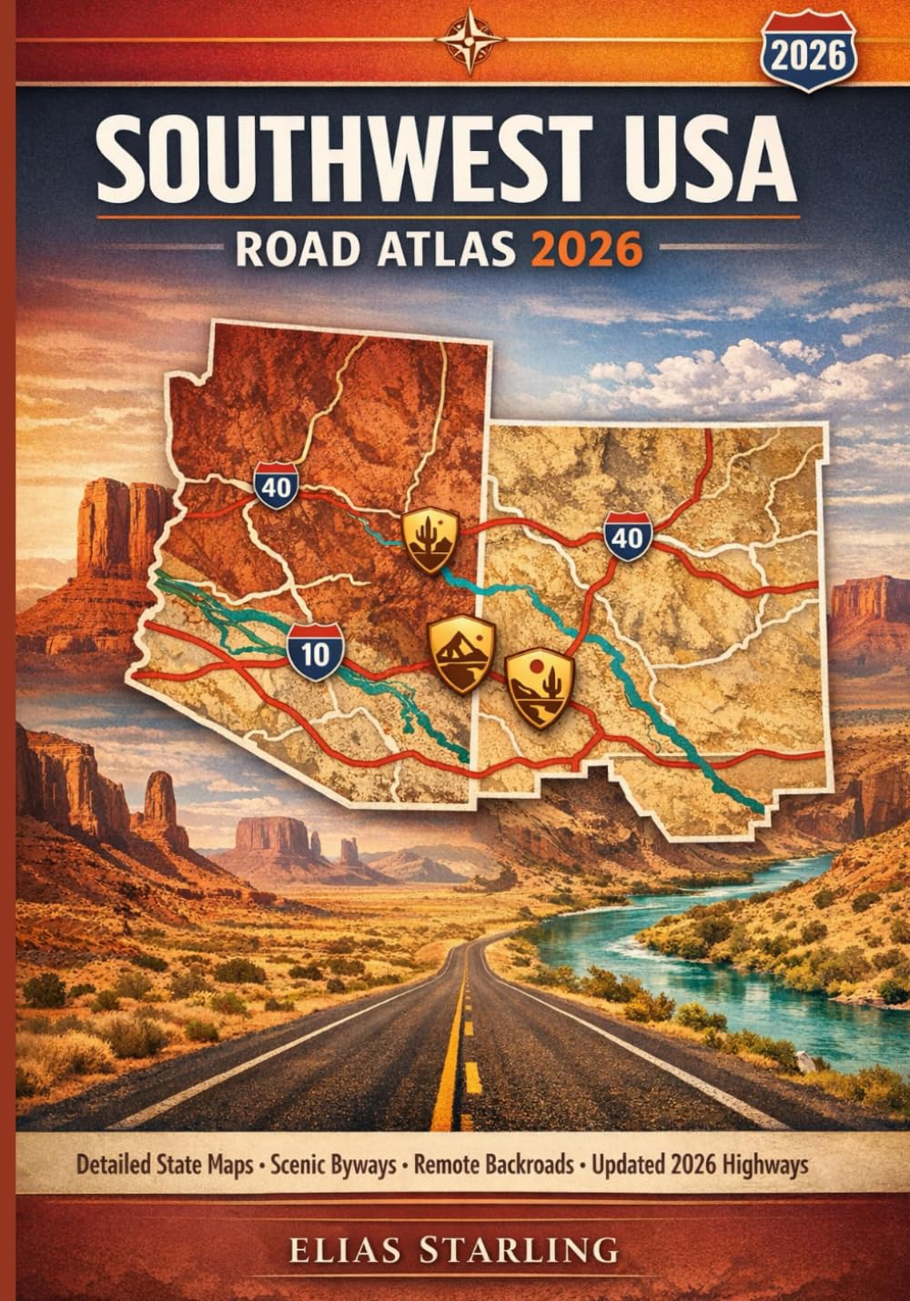 Southwest USA Road Atlas 2026: Arizona, Nevada & New Mexico Highways, Remote Backroads, Scenic Byways & Vast Open Routes      Paperback – February 18, 2026