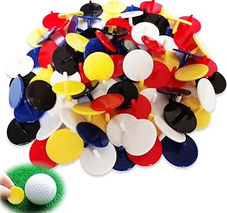 Adhere Golf Ball Markers 50 100 pcs Plastic Position Ball Marker Quarter Size 0.94 inch Flat Golf Ball Marker Mix Colour