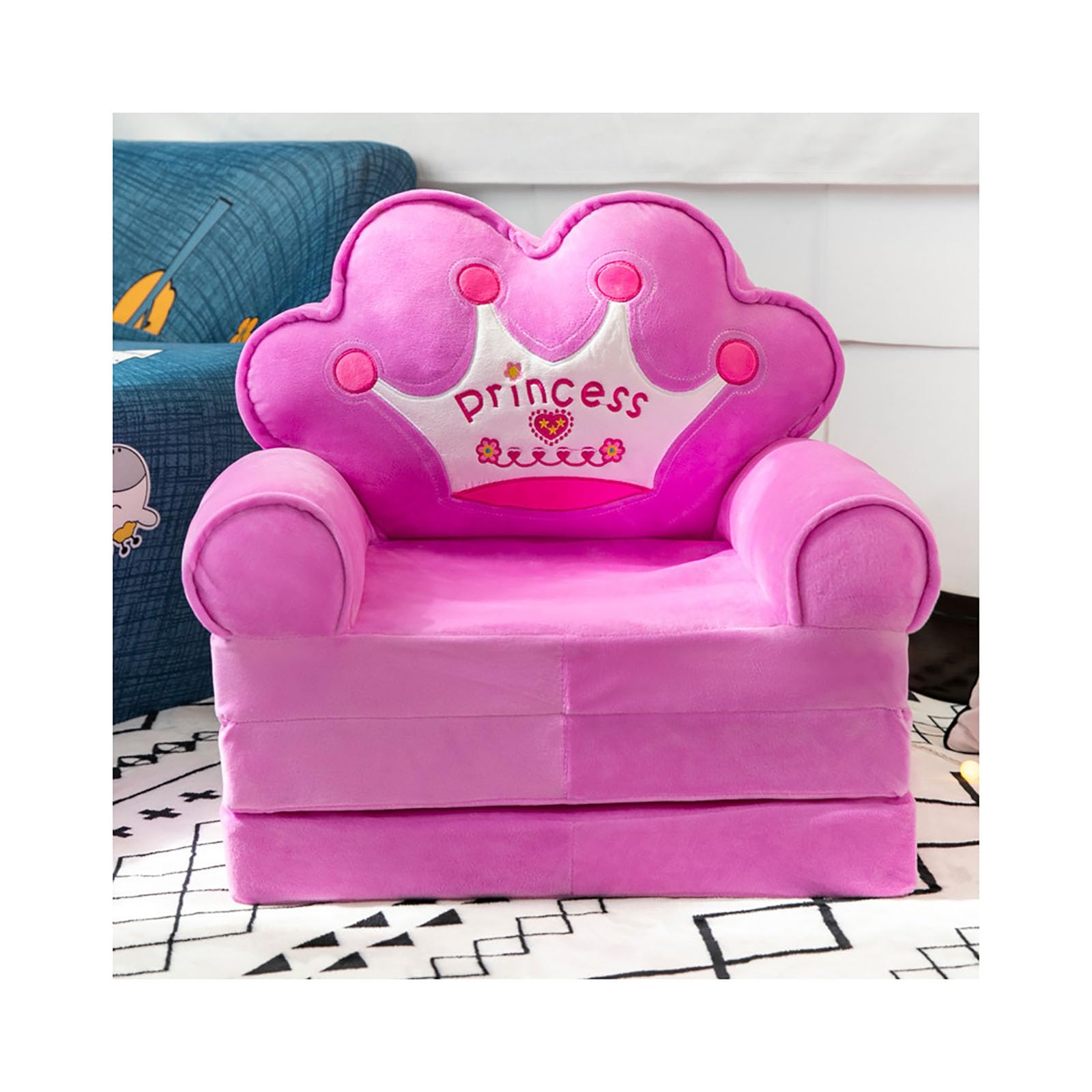YUDIZWS Divano pieghevole per bambini del fumetto, divano per bambini pieghevole in peluche forma per bambini Divano Schienale Poltrona letto imbottita 2 in 1 Flip Open Couch Seat