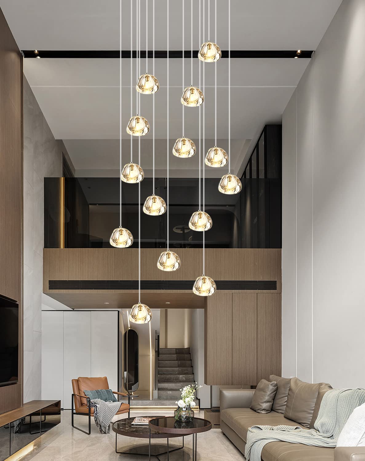 Luxury Crystal LED Pendant Light – Gold Chandelier For Villa Living Room, Dining Room, Hotel Lobby
