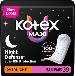 Kotex Overnight Maxi Pads, 39 Count